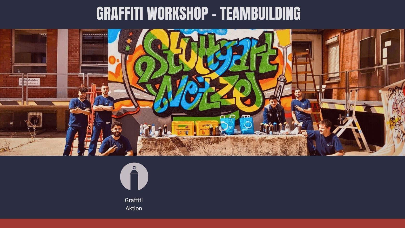 Graffiti Teambuilding Stuttgart – Basic Paket für Unternehmen mit kreativer Graffiti-Aktion und Urban Art Workshop