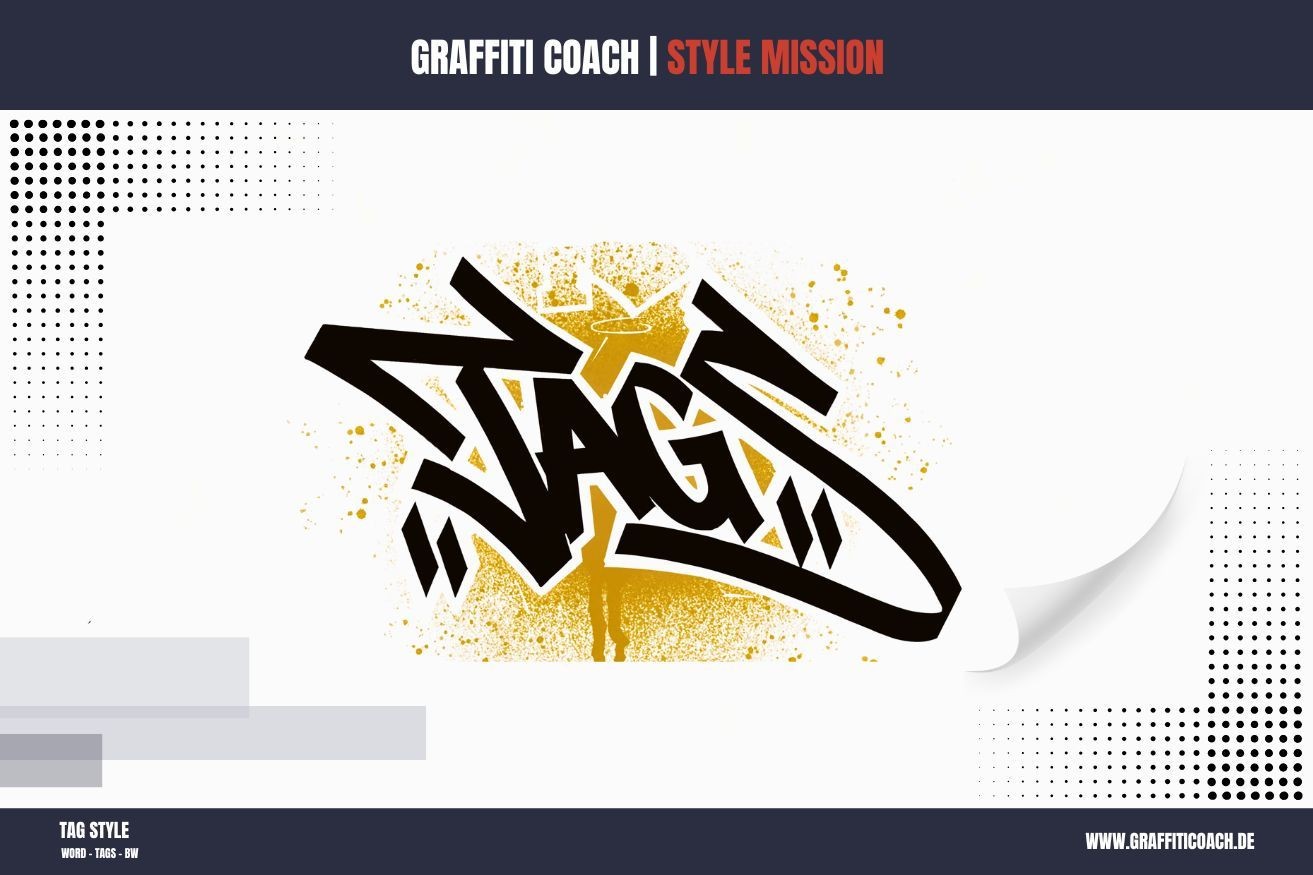 Graffiti Tag-Style von Open Mike – einfache, dynamische Signatur als Basis des Stylewritings, direkt aus der Urban Art Kultur.