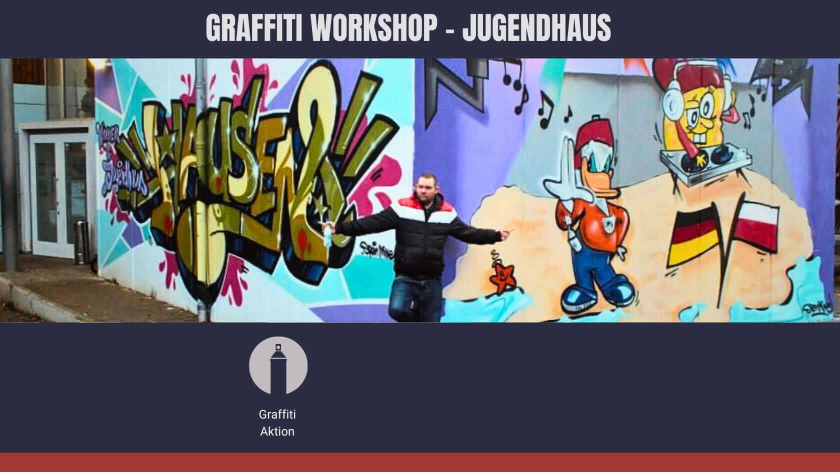 Graffiti Workshop Paket für Jugendhäuser – kreative Sprayaktion mit Open Mike
