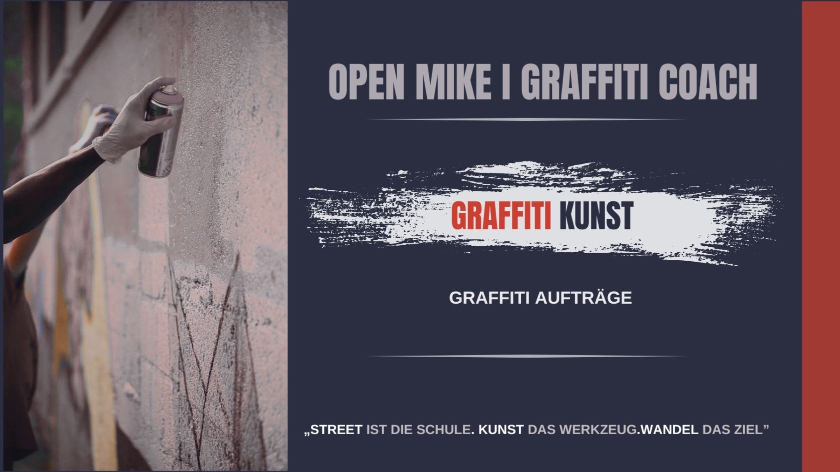 Graffiti-Künstler beim Sprayen eines Auftragsbilds auf Mauer im Außenbereich.