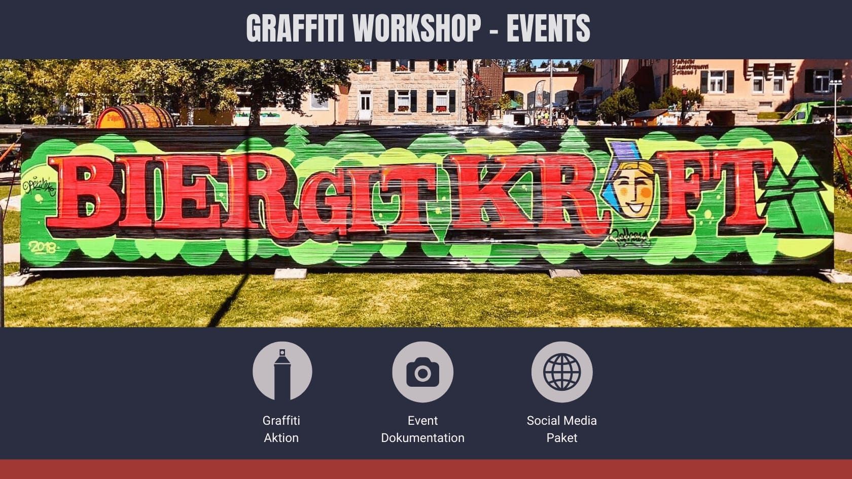Graffiti Event mit Social Media Content – Urban Art Workshop mit Interaktion, Videoproduktion und Reichweite durch Instagram, TikTok und YouTube.