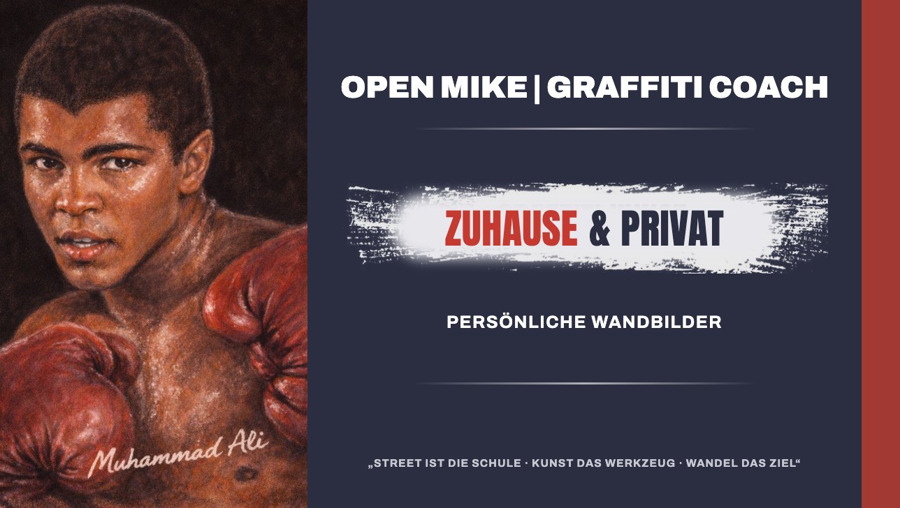 Zuhause & Privat – Graffiti-Auftrags-Banner von Open Mike