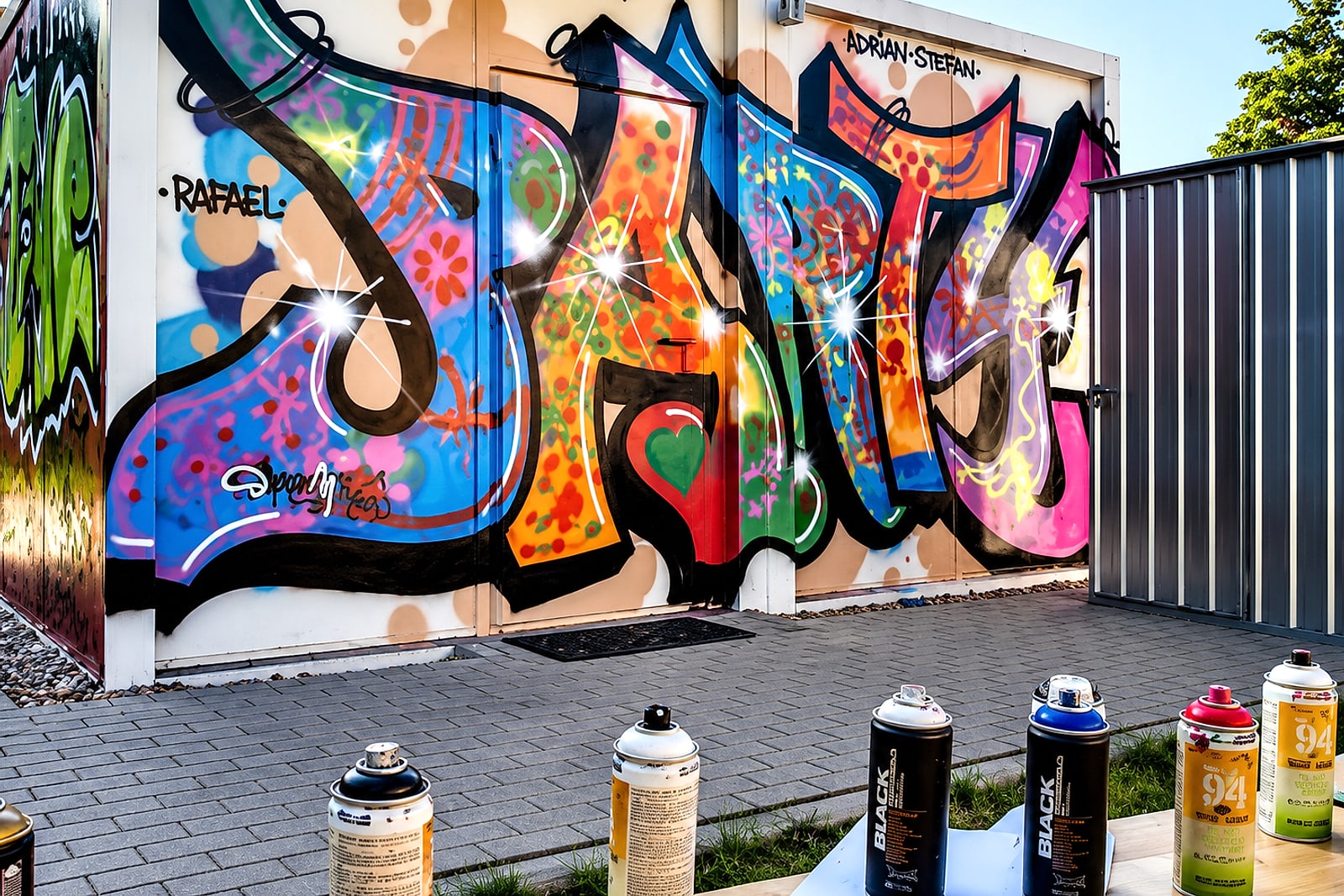 Graffiti-Workshop im Jugendhaus Mosbach – ein »Party«-Piece für den neuen Treffpunkt