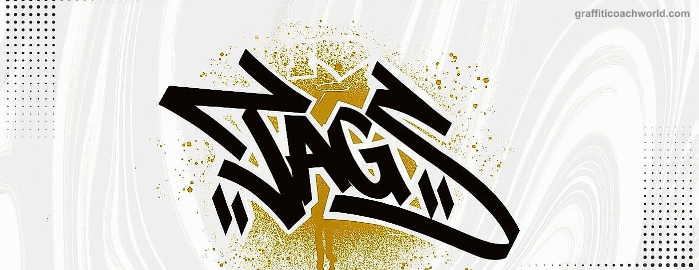 Gesprühte Graffiti-Tags aus einer Hall of Fame – Signaturen im klassischen Stylewriting