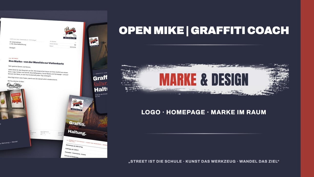 Marke & Design – Open Mike, Graffiti Coach