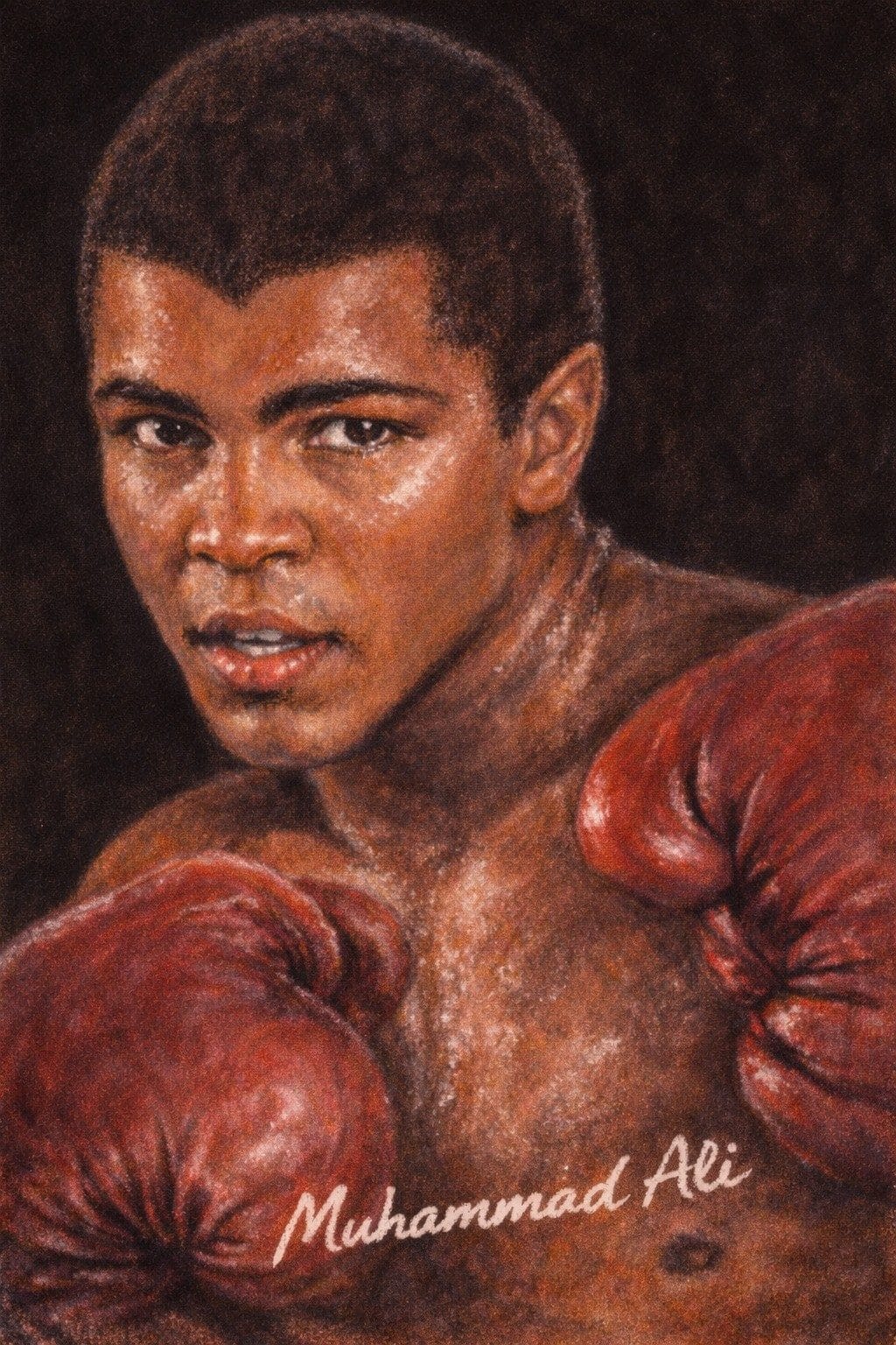 Fotorealistisches Muhammad-Ali-Porträt als persönliches Wandbild von Open Mike