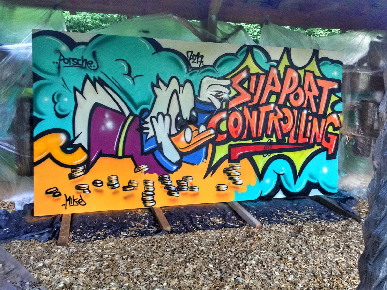 Wildstyle-Graffiti als Event-Arbeit von Open Mike