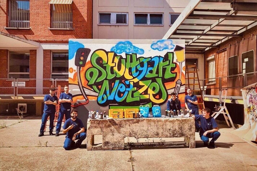 Urban Art Ergebnis des Graffiti Workshops bei Stuttgart Netze